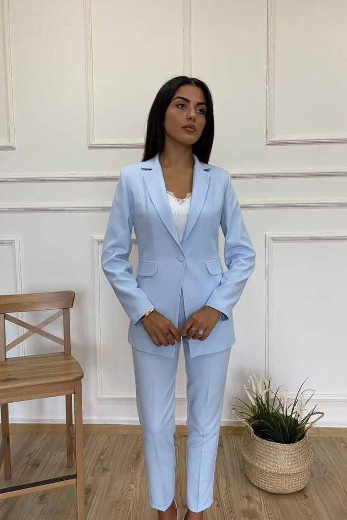 Wholesale Women's Baby Blue Two-Piece Suit  0043-22-71