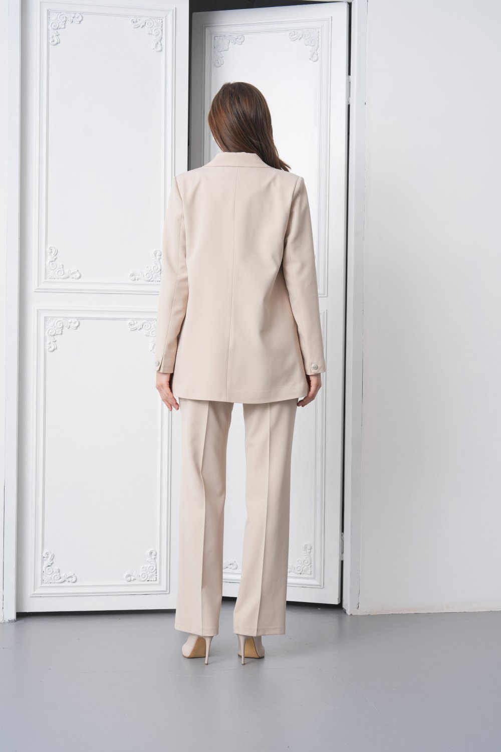 Wholesale Womens Beige Plus Size Two-Piece Suit 
