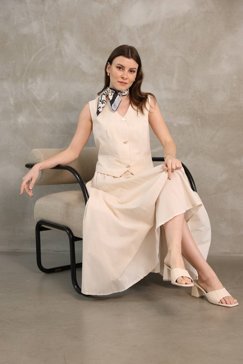 Wholesale Womens Beige Skirt Suit 
