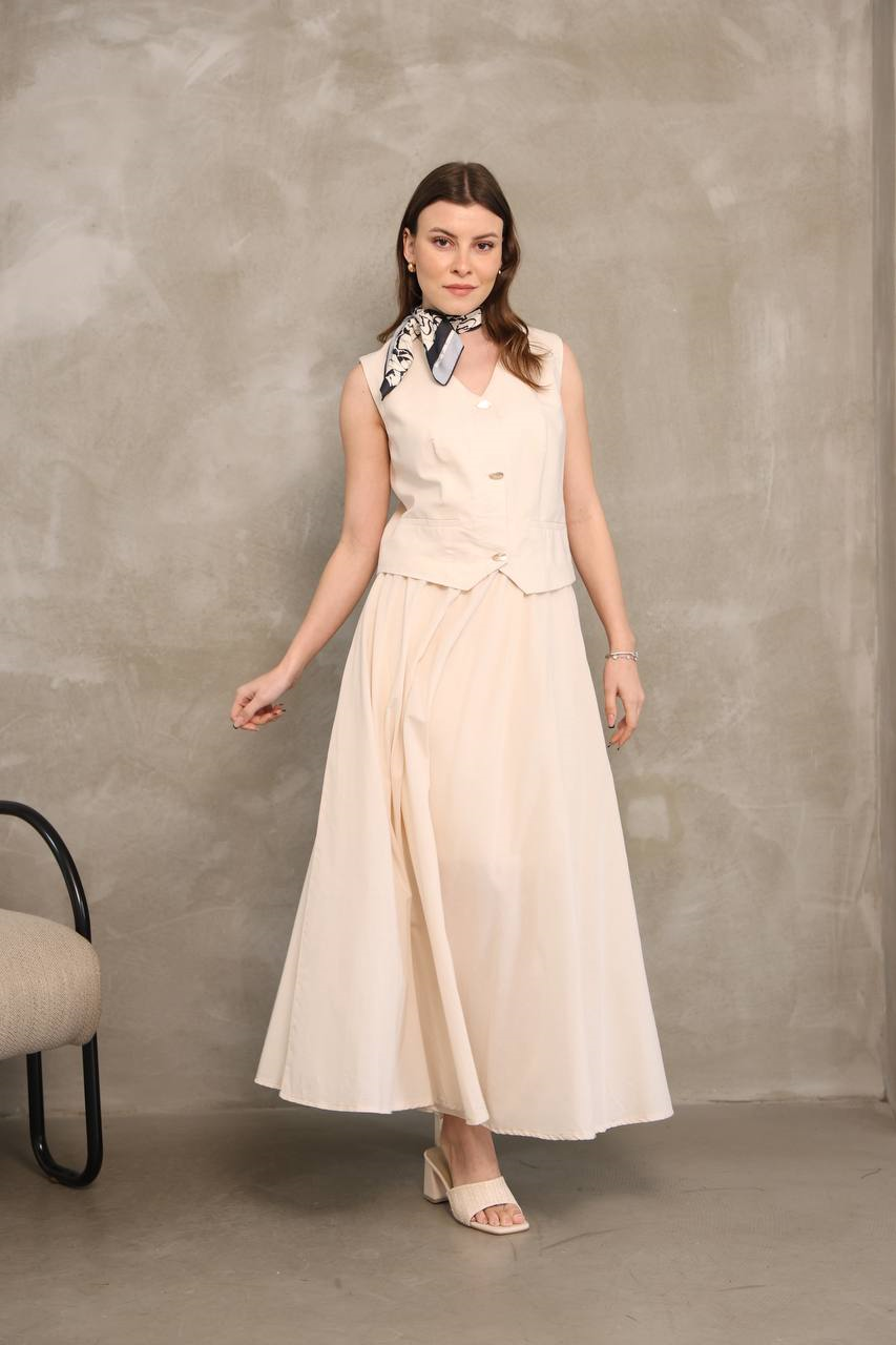 Wholesale Womens Beige Skirt Suit 