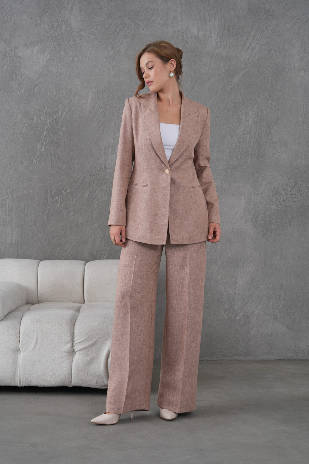 Wholesale Womens Beige Two-Piece Suit 