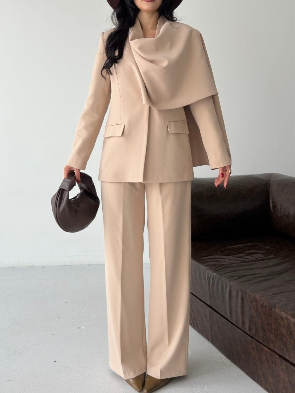 Wholesale Womens Beige Two-Piece Suit 