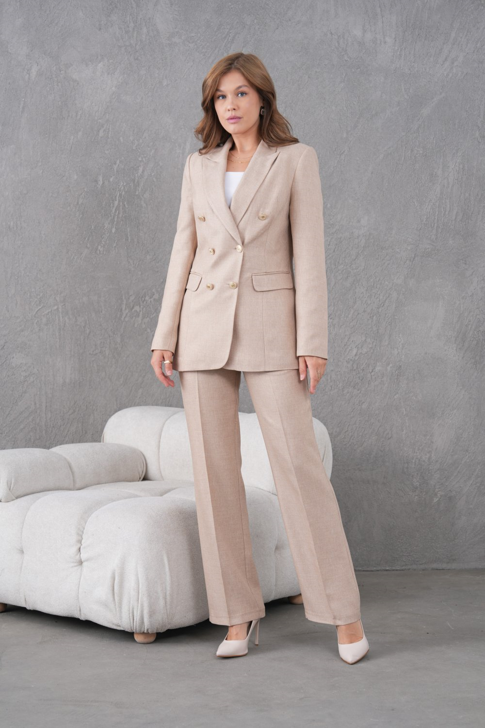 Wholesale Womens Beige Two-Piece Suit 