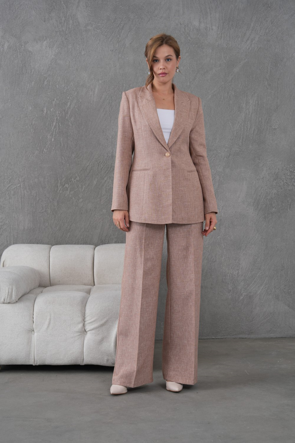 Wholesale Womens Beige Two-Piece Suit 