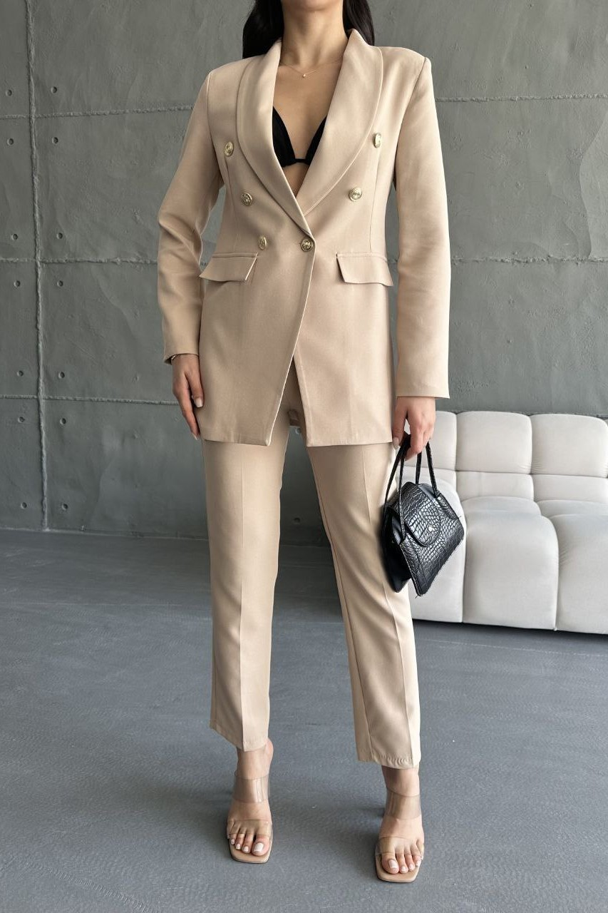 Wholesale Women's Beige Two-Piece Suit  0044-2059 