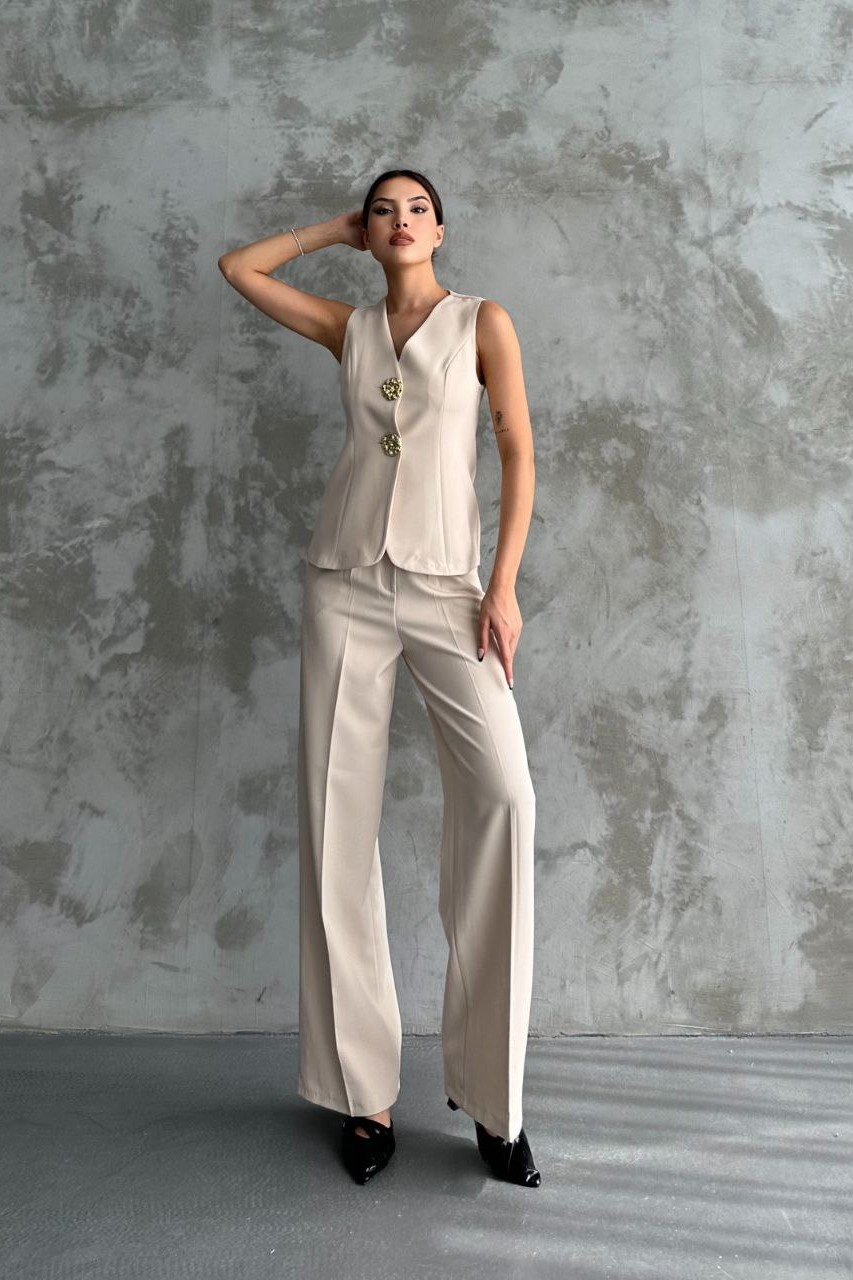Wholesale Womens Beige Two-Piece Suit 
