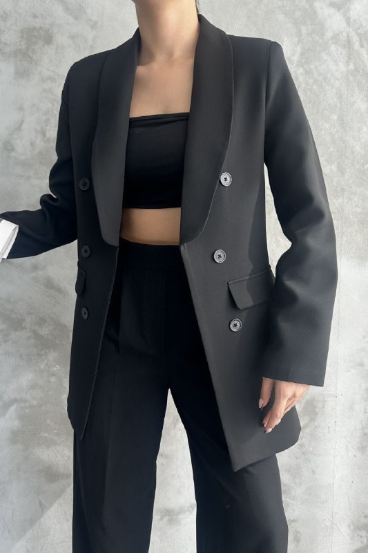 Wholesale Women's Black Blazer 0044-2064