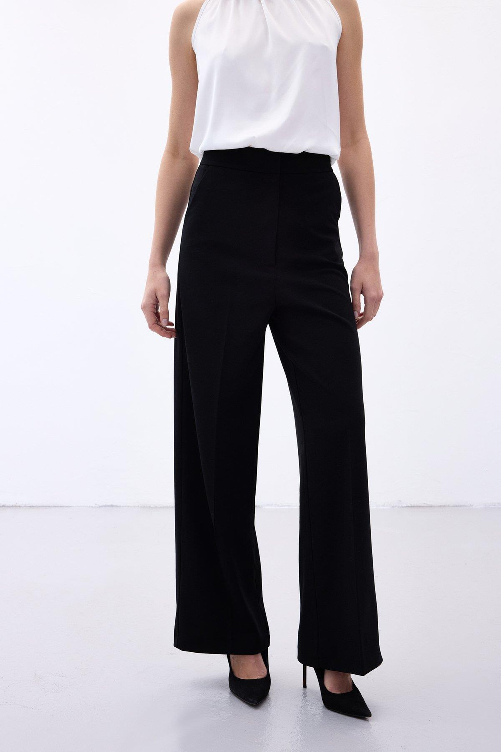 Wholesale Womens Black Crepe Trousers