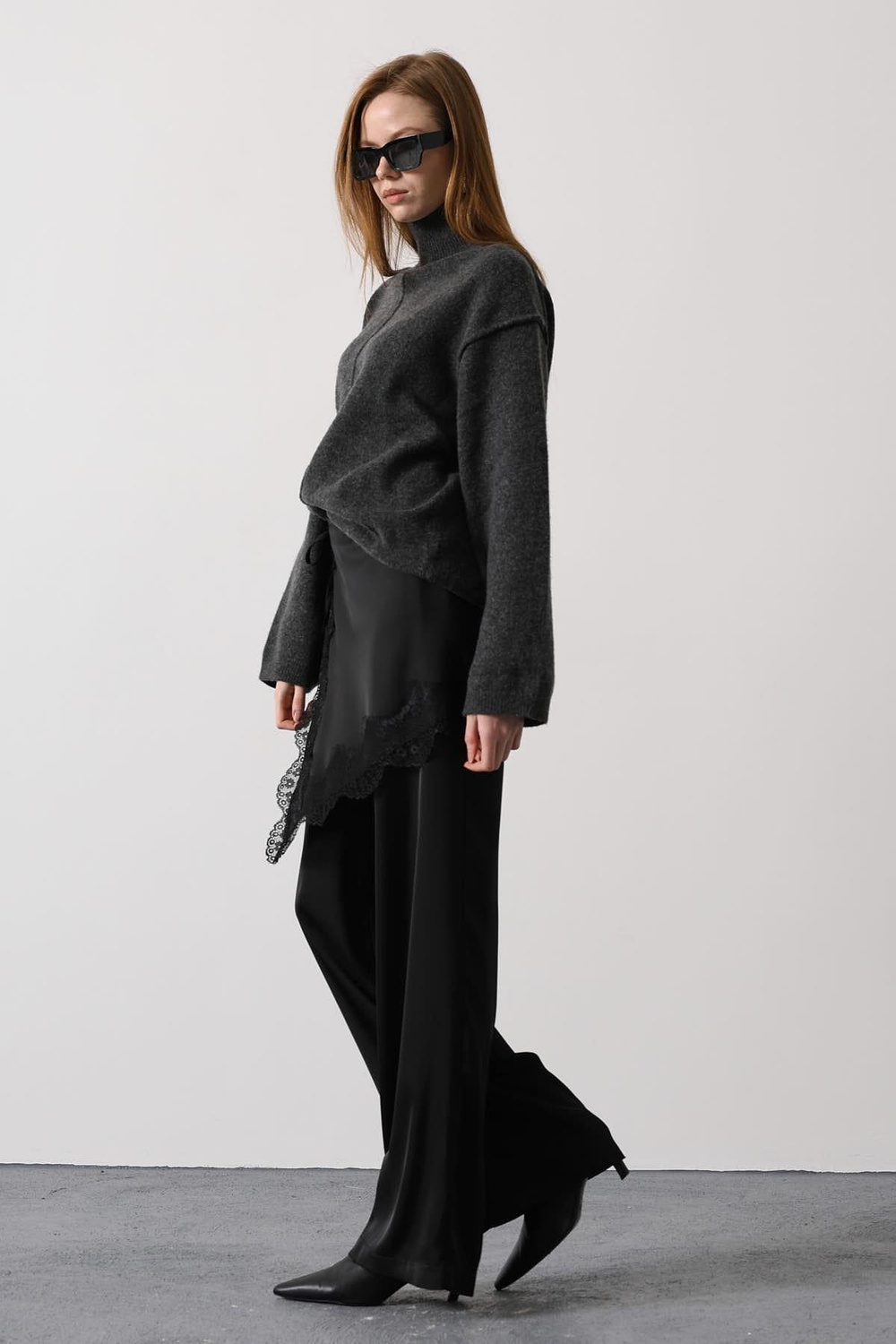 Wholesale Womens Black Lace Detailed Trousers