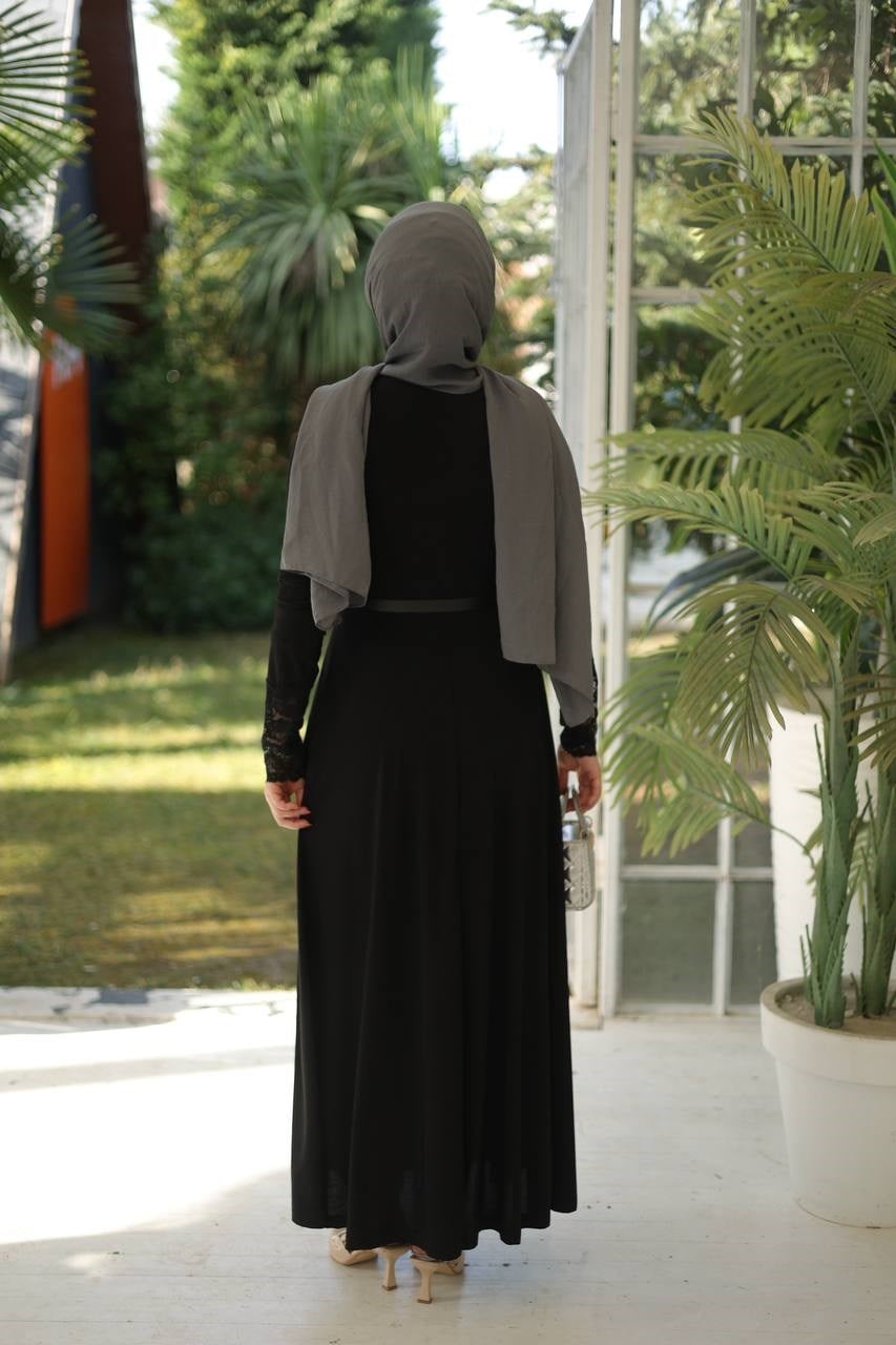 Wholesale Womens Black Maxi Hijab Dress