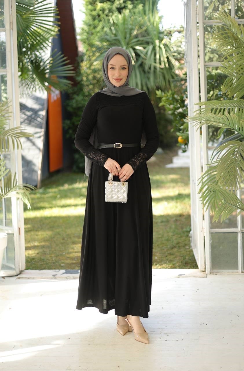 Wholesale Womens Black Maxi Hijab Dress