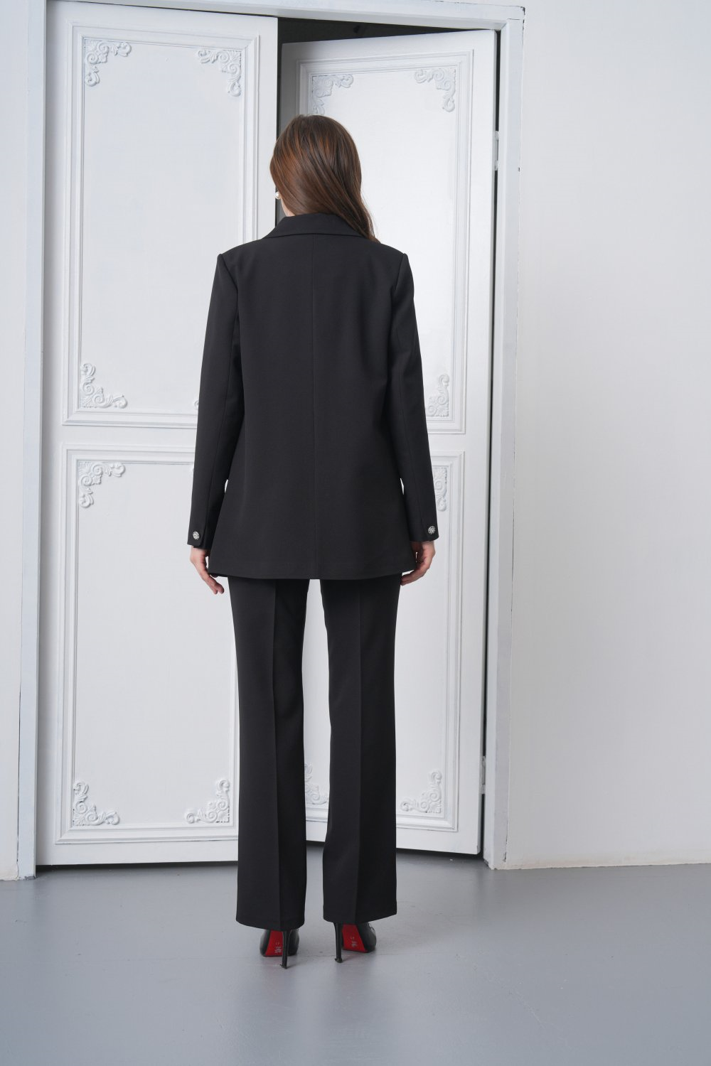 Wholesale Womens Black Plus Size Two-Piece Suit 