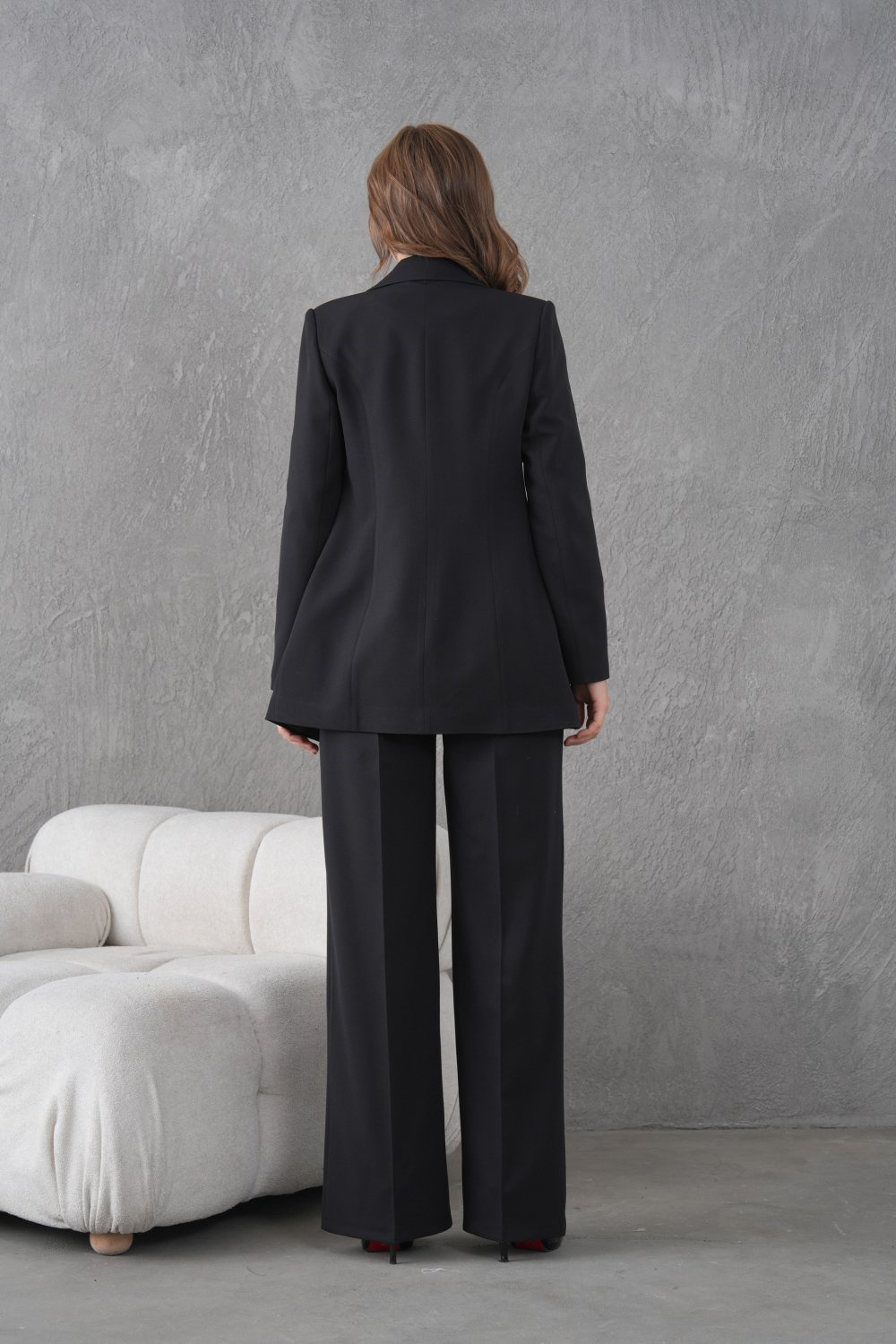 Wholesale Womens Black Plus Size Two-Piece Suit 