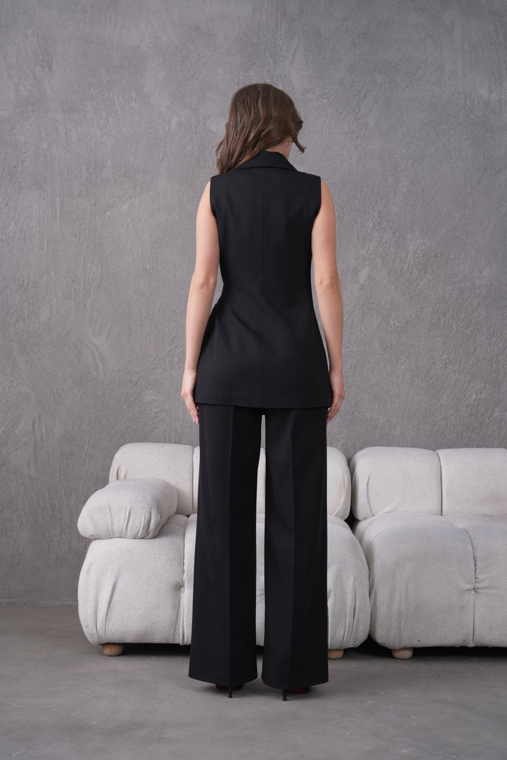 Wholesale Womens Black Plus Size Two-Piece Suit