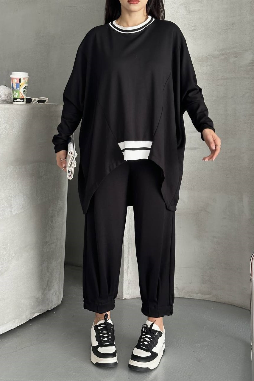 Wholesale Women's Black Tracksuit Set 0044-0041