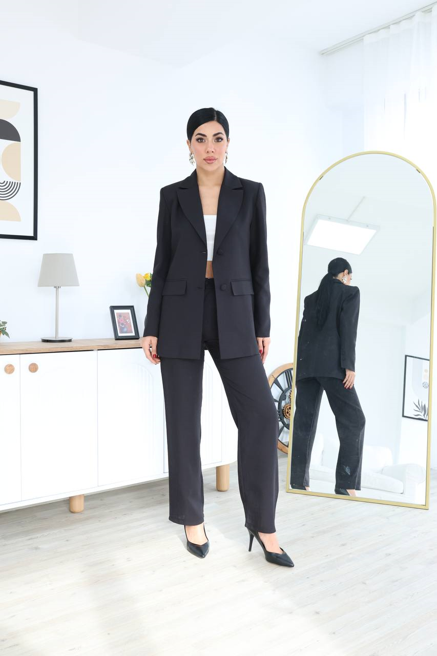 Wholesale Women's Black Two-Piece Suit  0017-1054