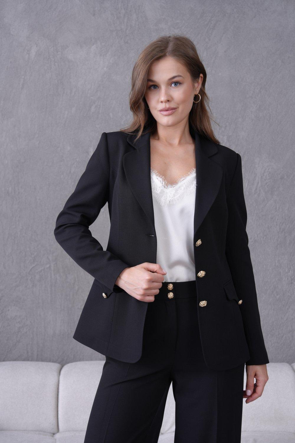 Wholesale Womens Black Two-Piece Suit 