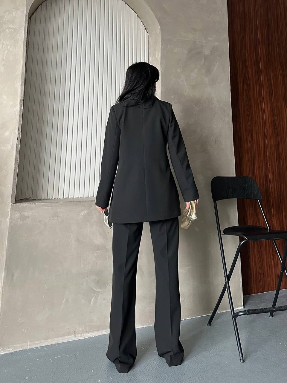 Wholesale Womens Black Two-Piece Suit 