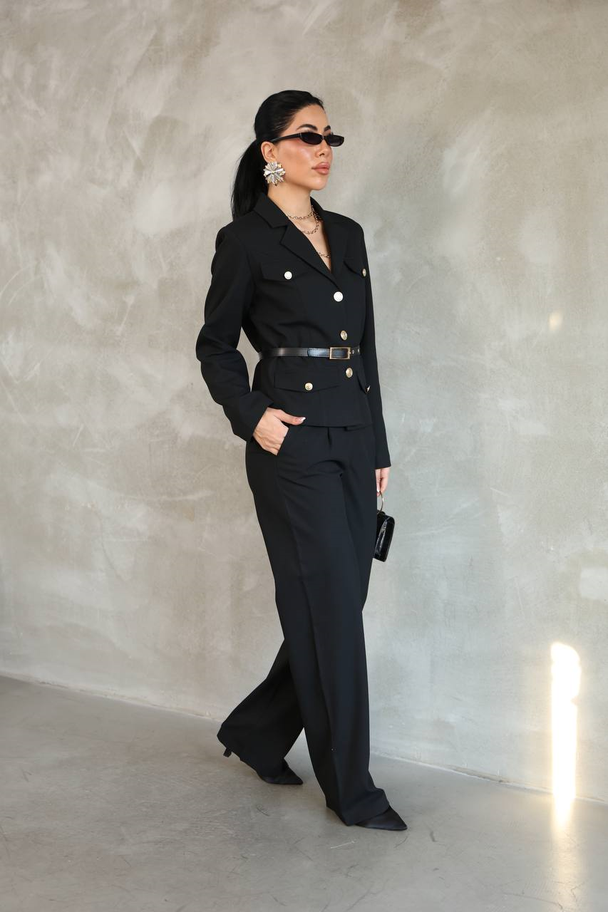 Wholesale Women's Black Two-Piece Suit  0017-1099