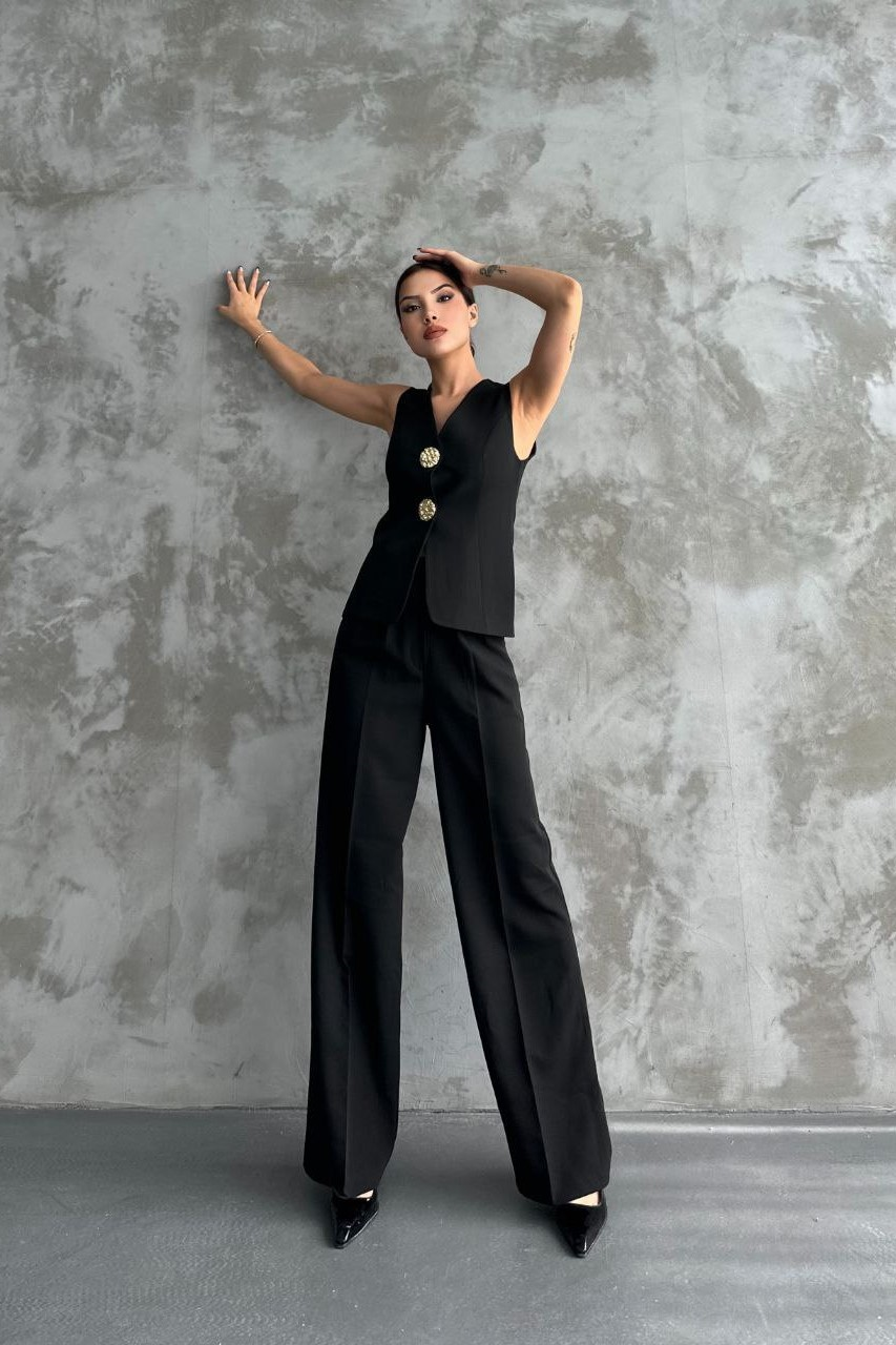 Wholesale Womens Black Two-Piece Suit 