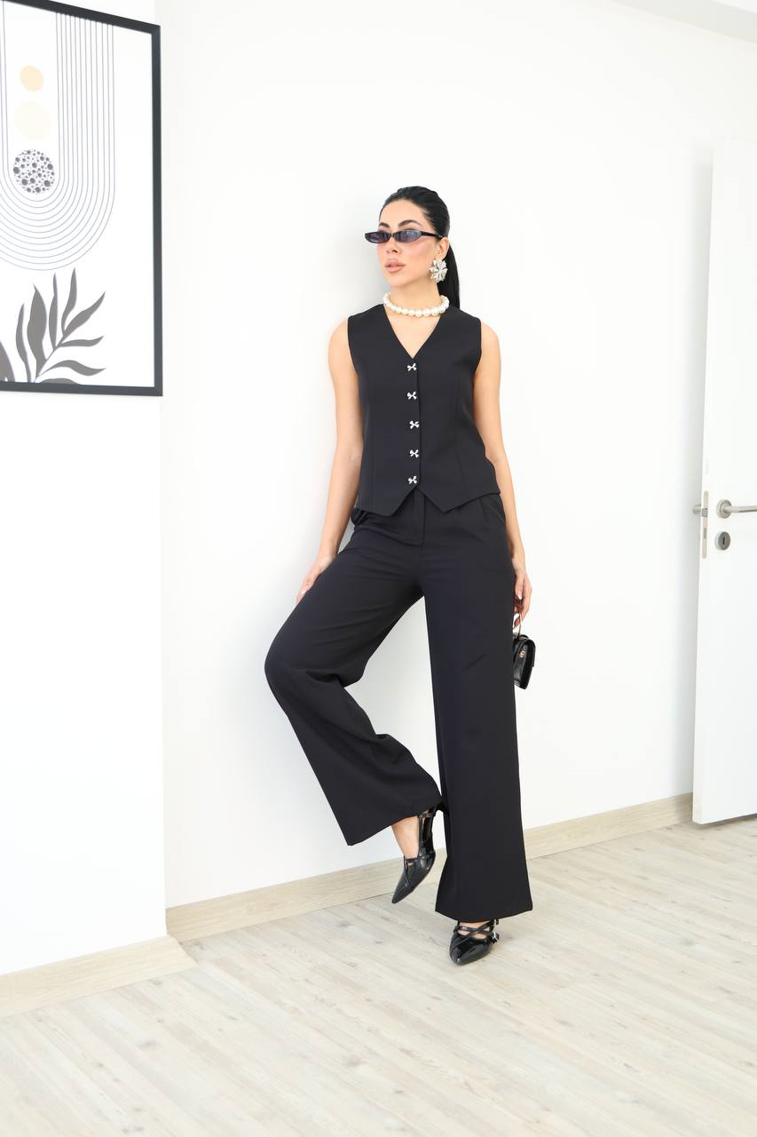 Wholesale Womens Black Two-Piece Suit 