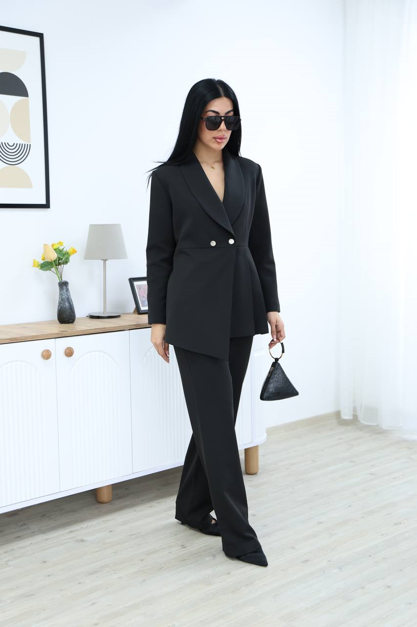 Wholesale Women's Black Two-Piece Suit  0017-1077 