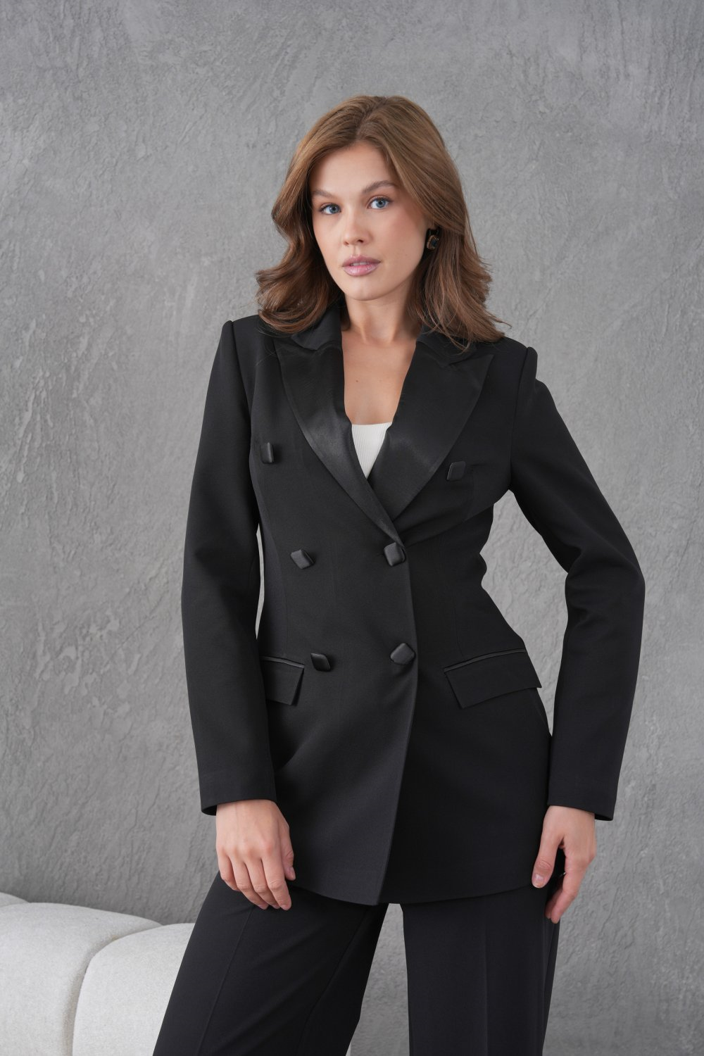 Wholesale Womens Black Two-Piece Suit 
