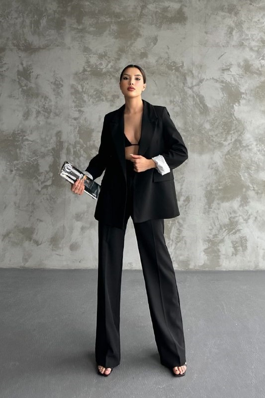 Wholesale Women's Black Two-Piece Suit  0044-2099 