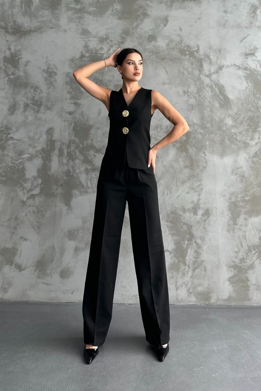 Wholesale Womens Black Two-Piece Suit 