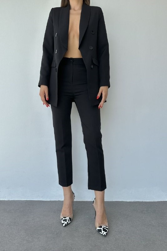 Wholesale Women's Black Two-Piece Suit  0044-2064T 