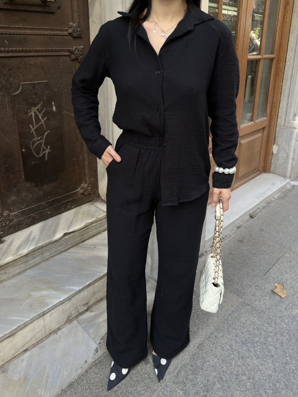 Wholesale Womens Blue Shirt And Pants Set