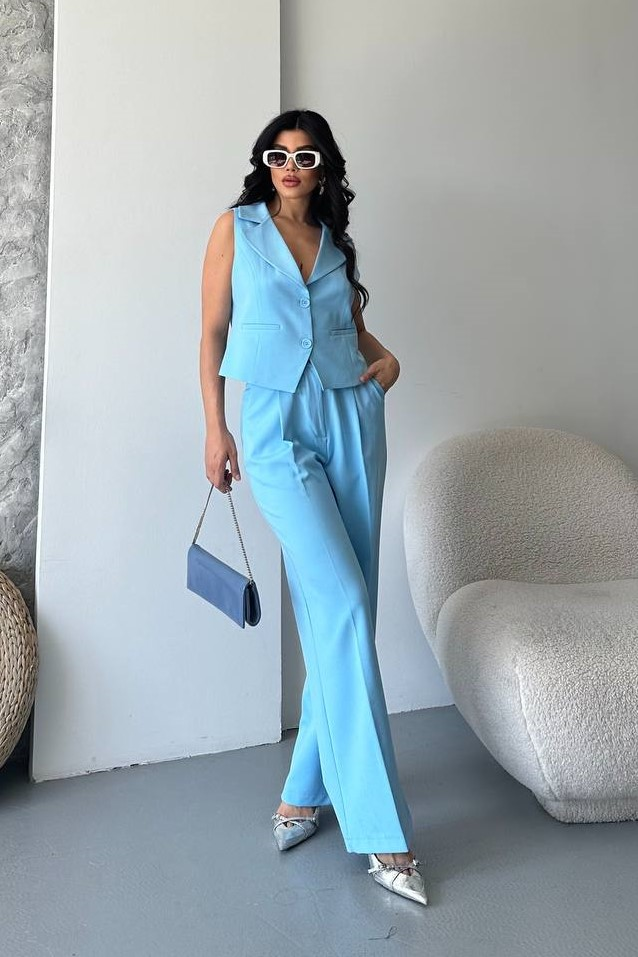 Wholesale Women's Blue Two-Piece Suit  0044-2129 