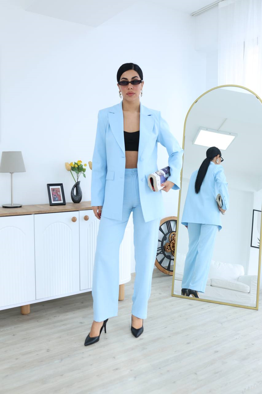 Wholesale Women's Blue Two-Piece Suit  0017-1054