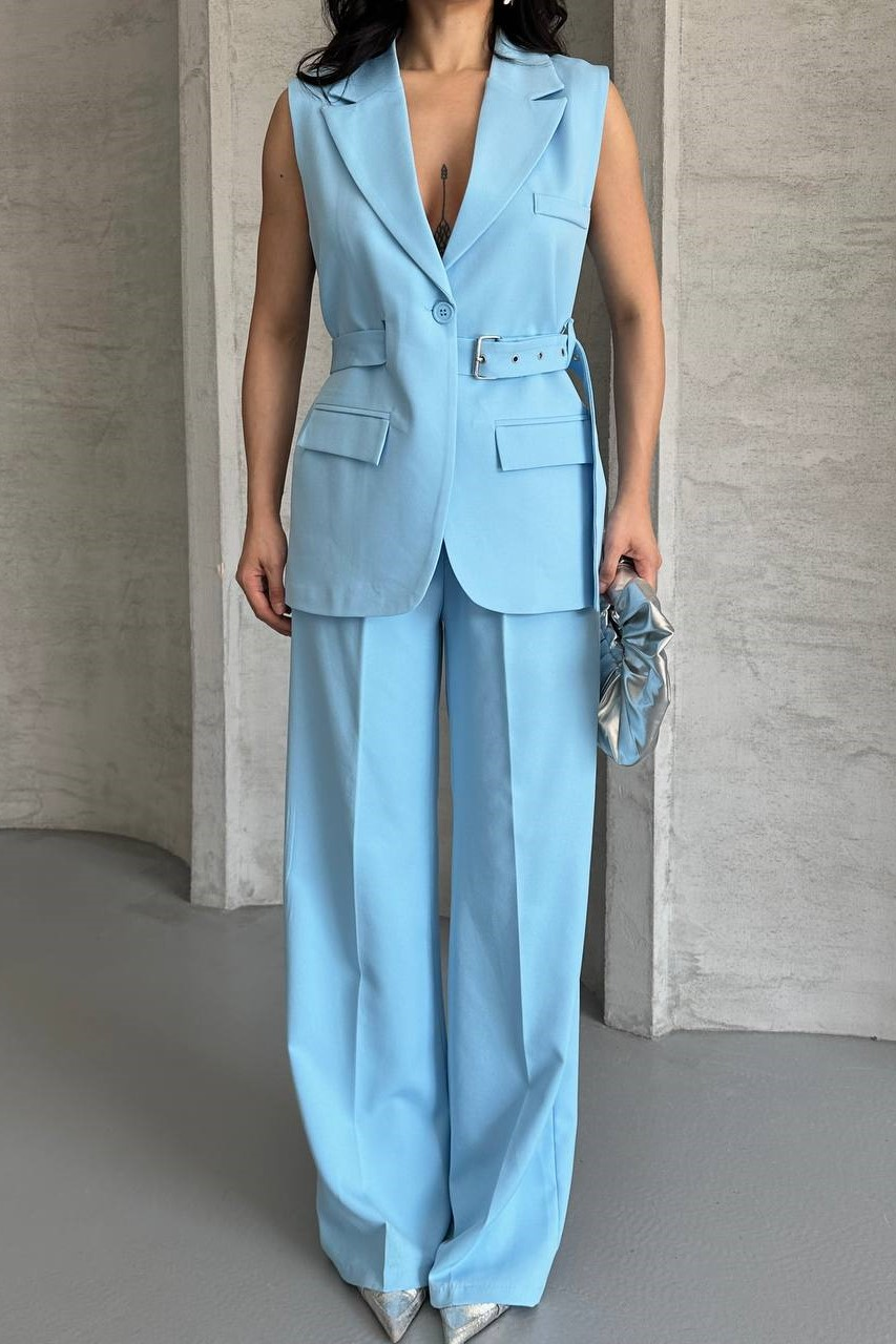 Wholesale Women's Blue Two-Piece Suit  0044-2132