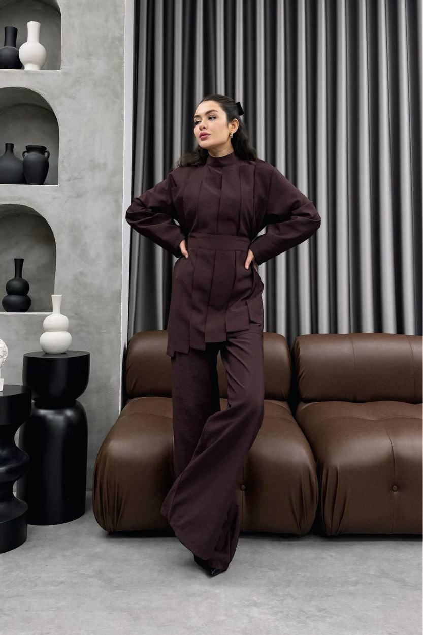 Wholesale Womens Bordeaux Two-Piece Hijab Set