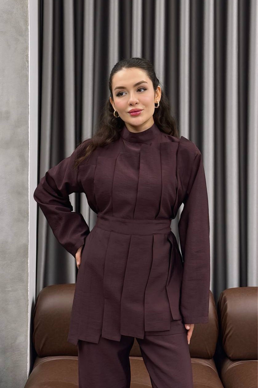 Wholesale Womens Bordeaux Two-Piece Hijab Set