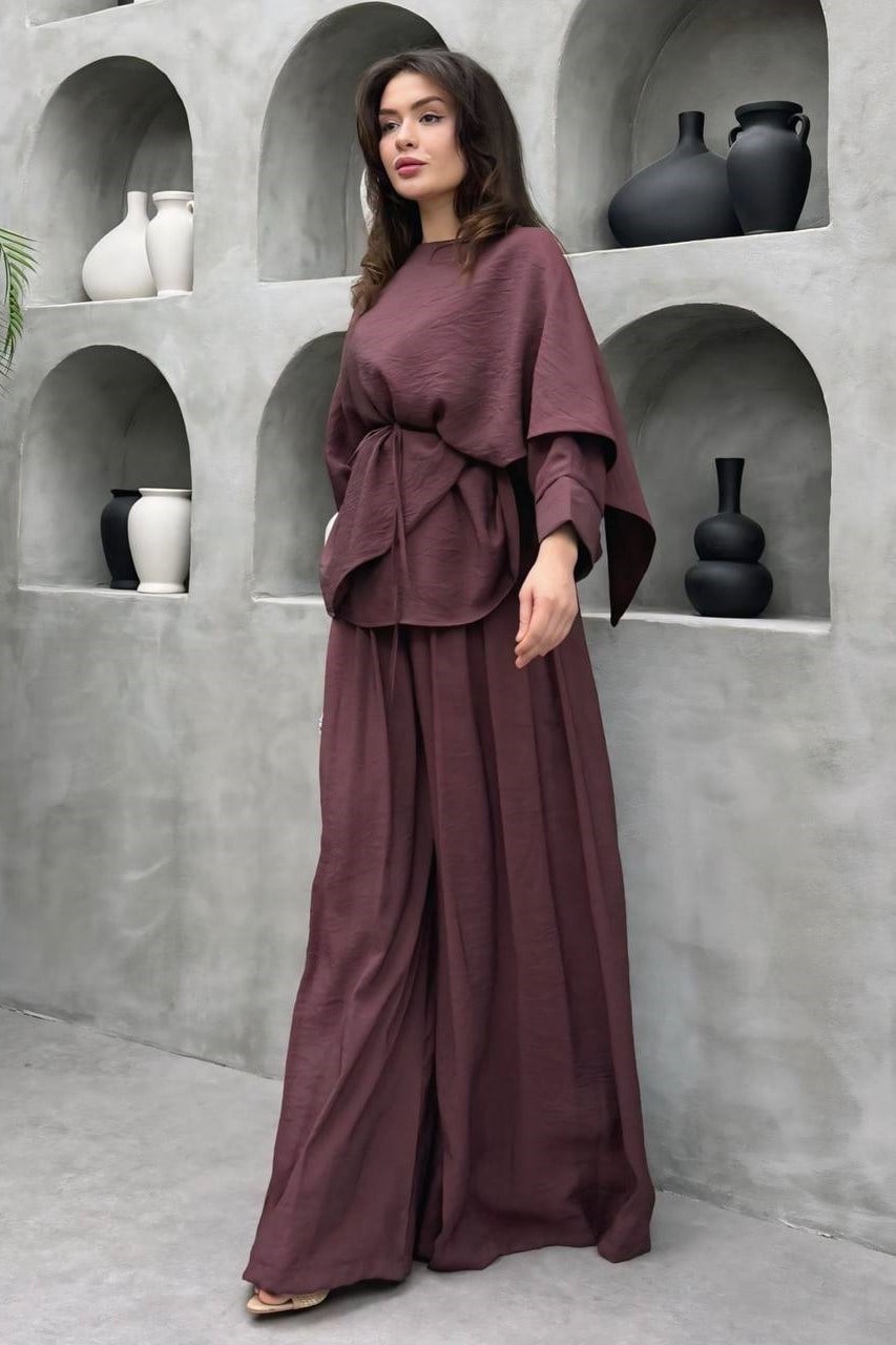Wholesale Womens Bordeaux Two-Piece Hijab Set