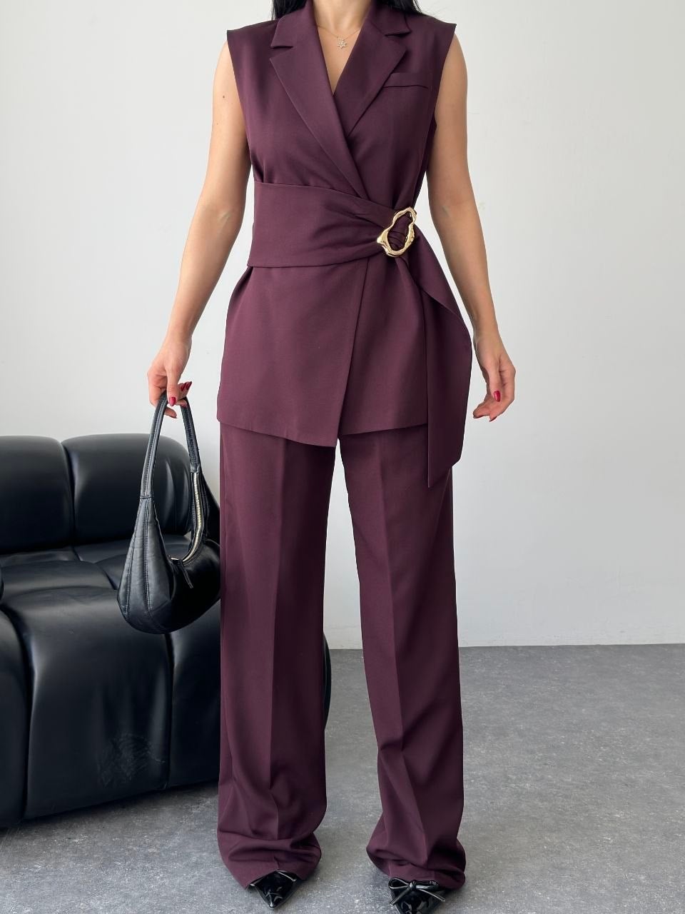 Wholesale Womens Bordeaux Two-Piece Suit 