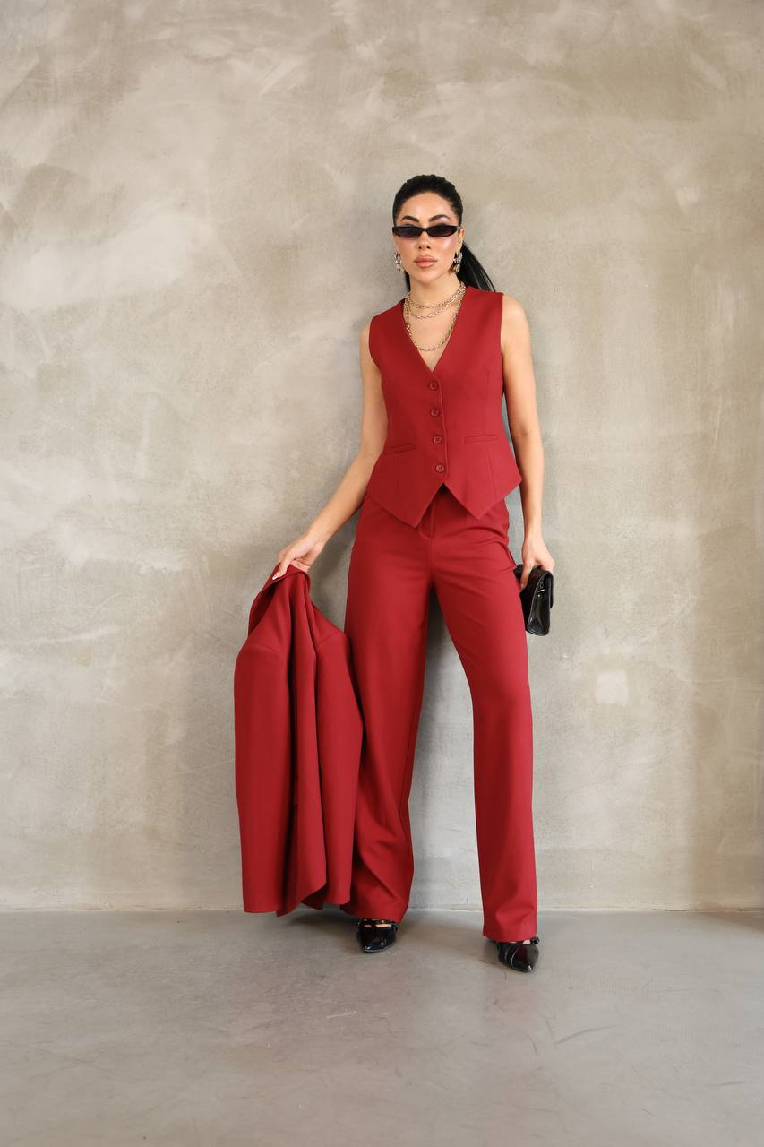 Wholesale Womens Brick Three-Piece Suit 
