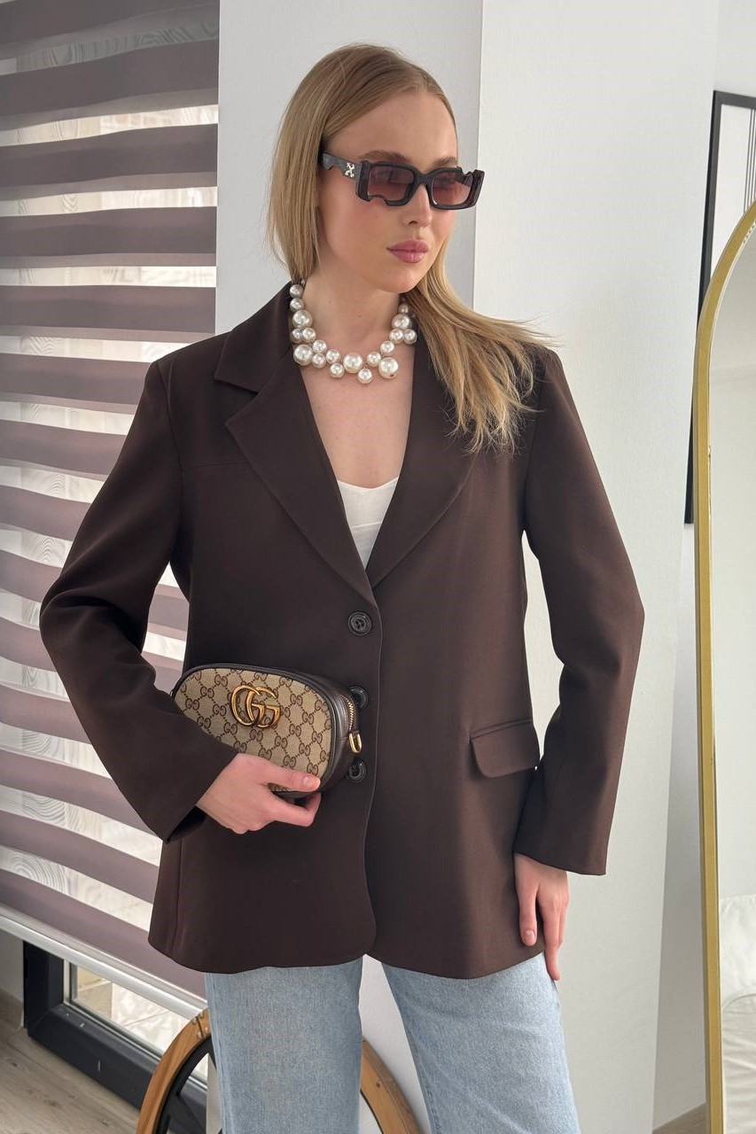 Wholesale Women's Brown Blazer 0017-1411 