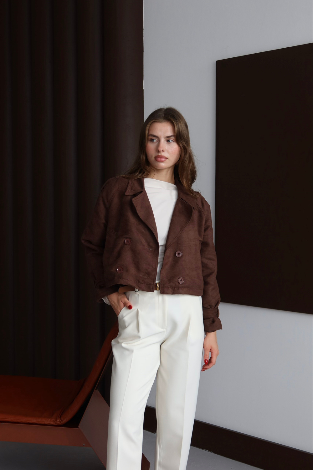Wholesale Women's Brown Blazer 0043-1118
