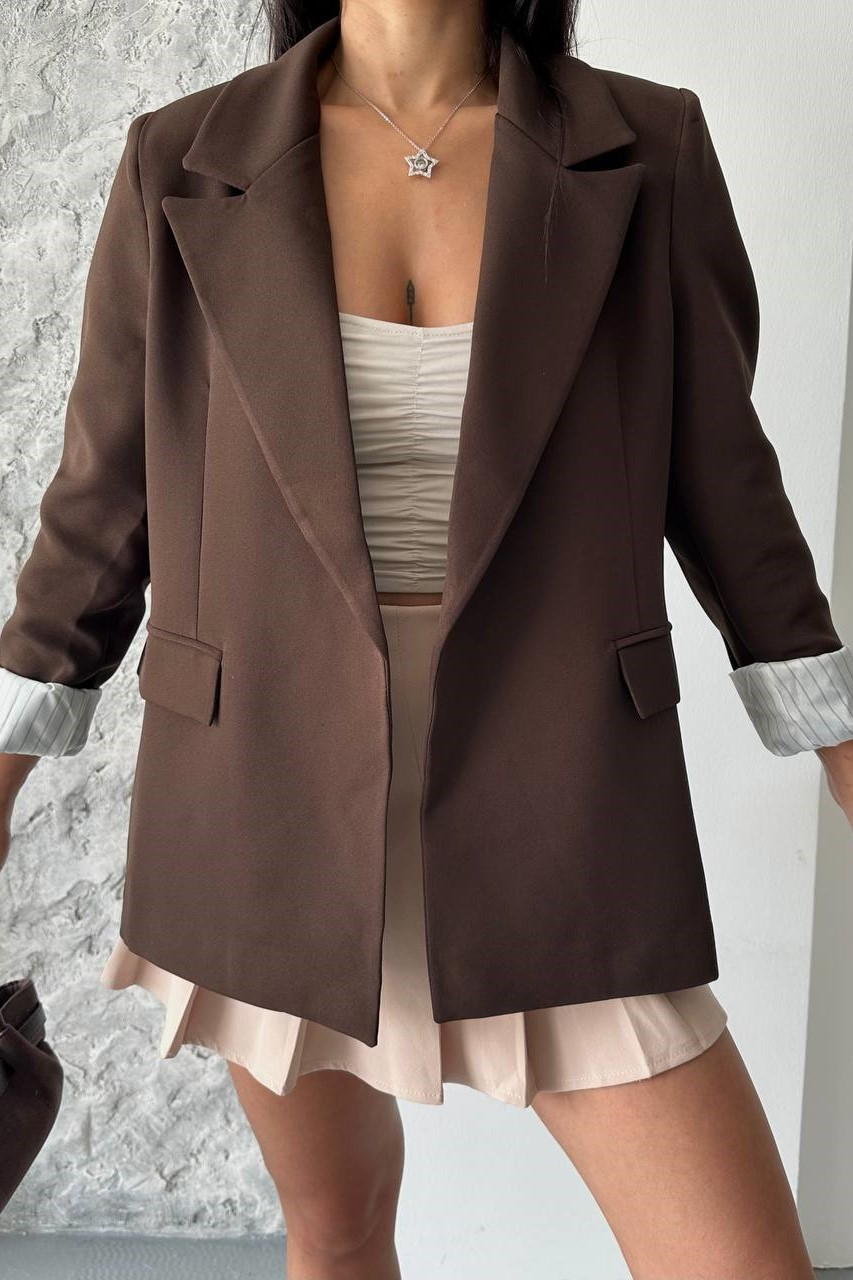 Wholesale Women's Brown Blazer 0044-2099ck