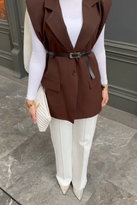 Wholesale Women's Brown Blazer 0044-2117