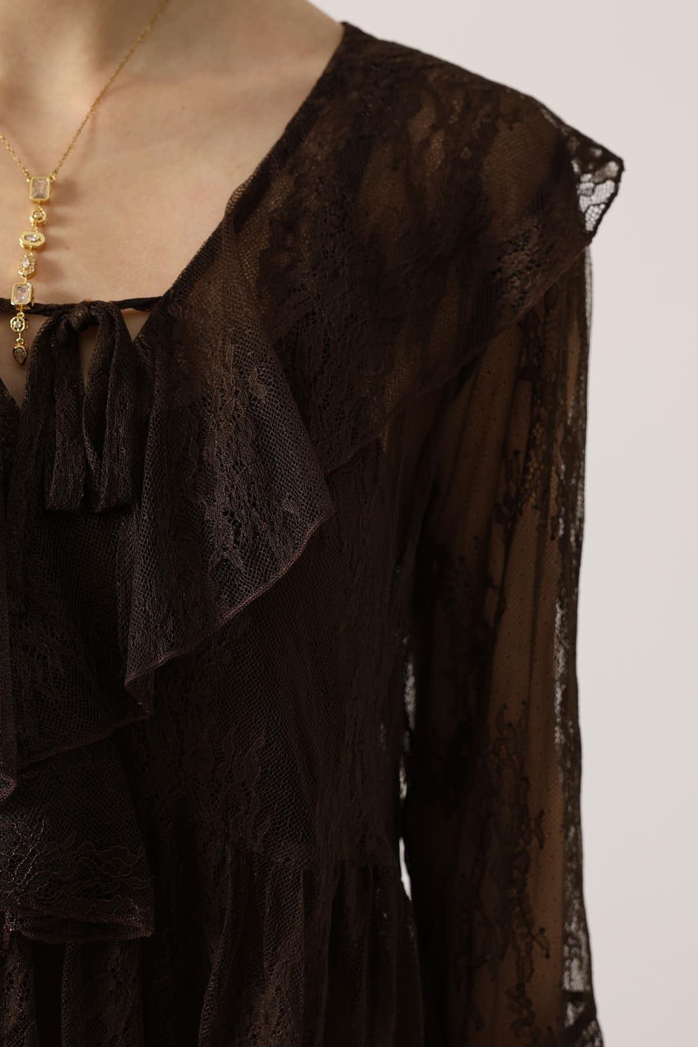 Wholesale Womens Brown Lace Mini Dress