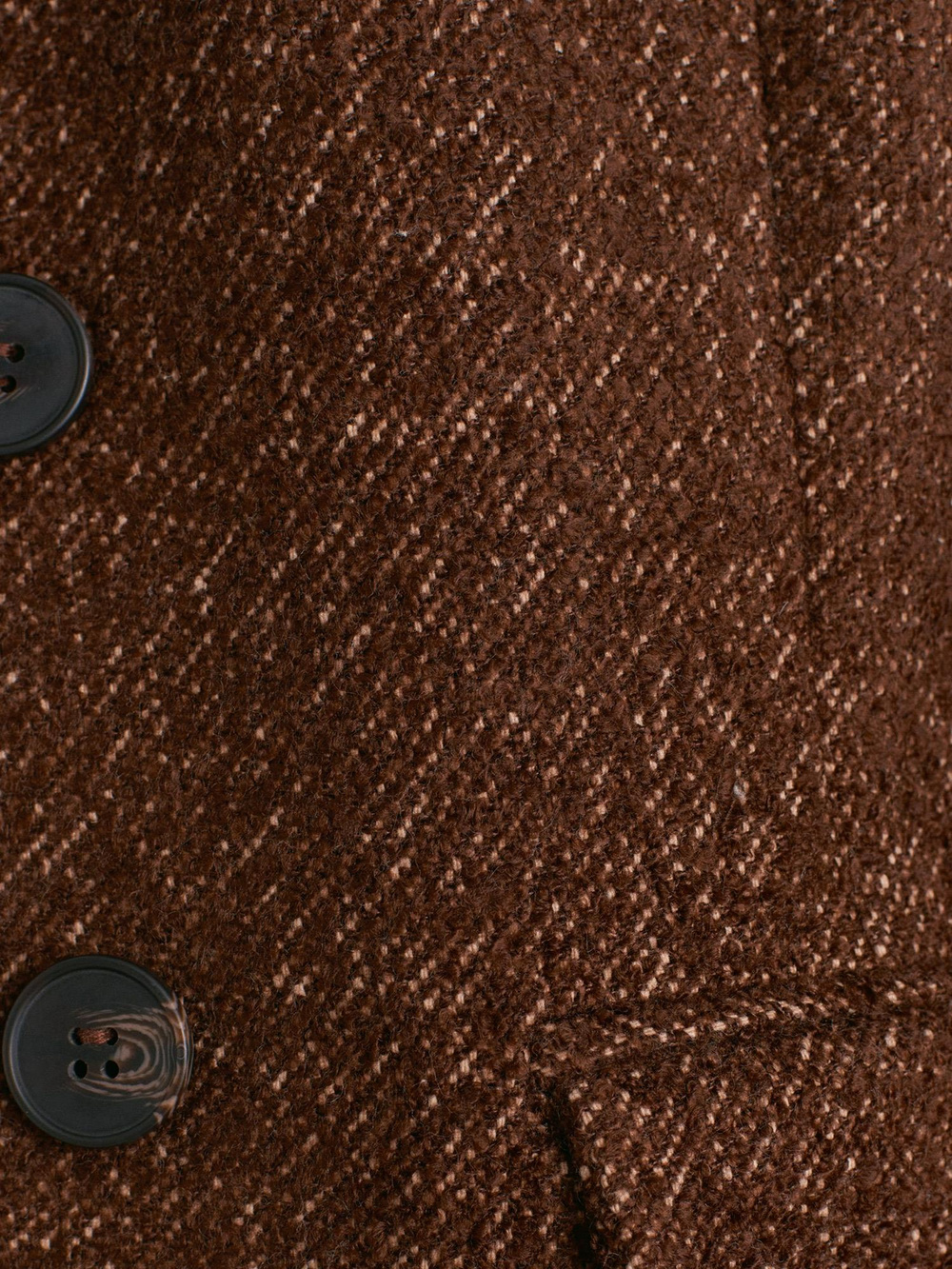 Wholesale Womens Brown Long Coat with Knitted Sleeves