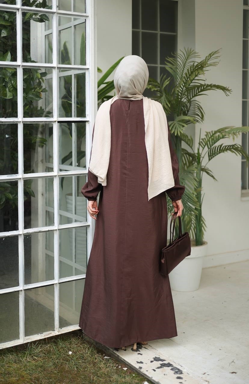 Wholesale Womens Brown Maxi Hijab Dress