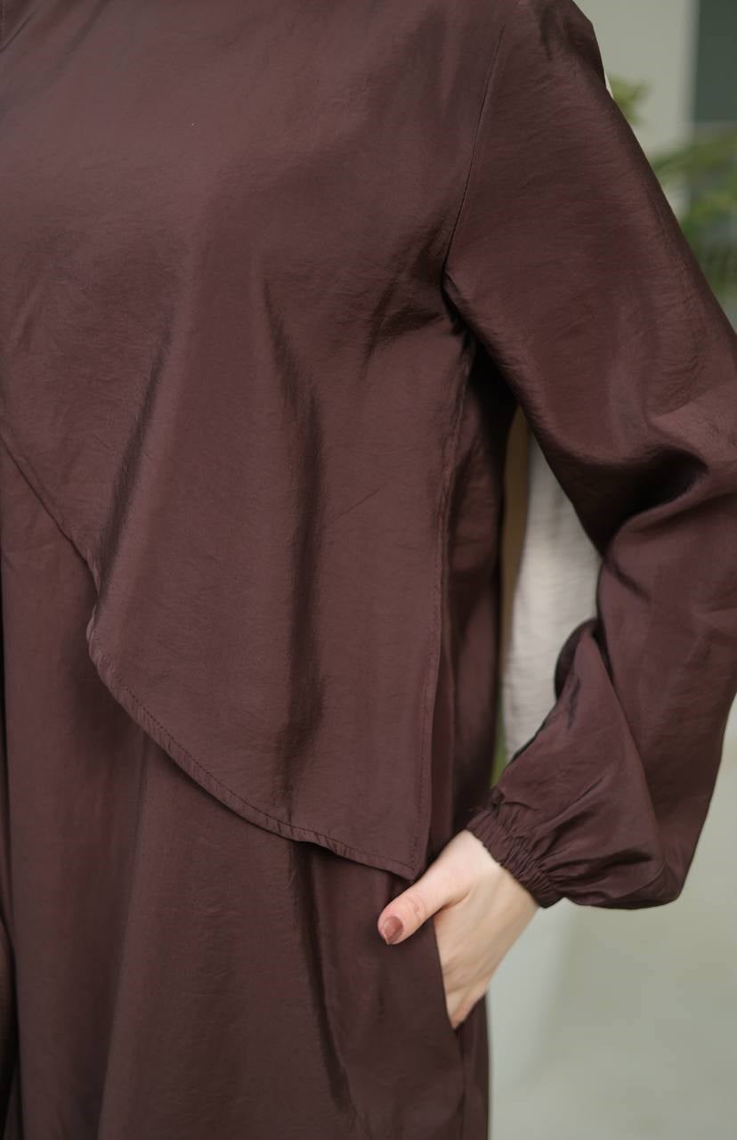 Wholesale Womens Brown Maxi Hijab Dress
