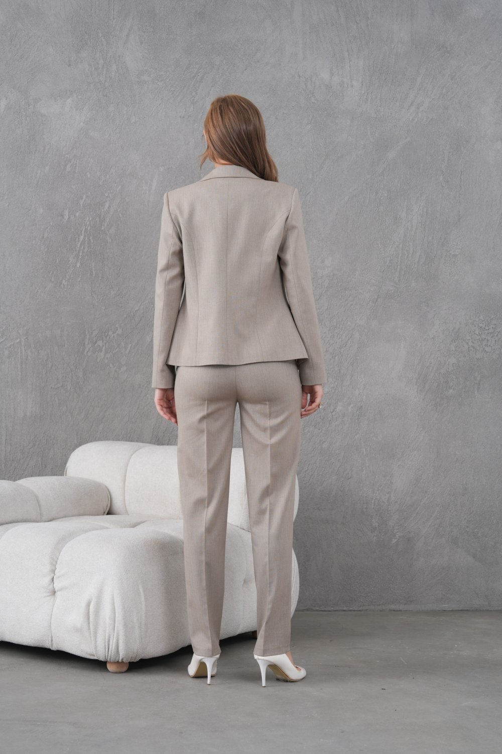 Wholesale Womens Brown Plus Size Two-Piece Suit 