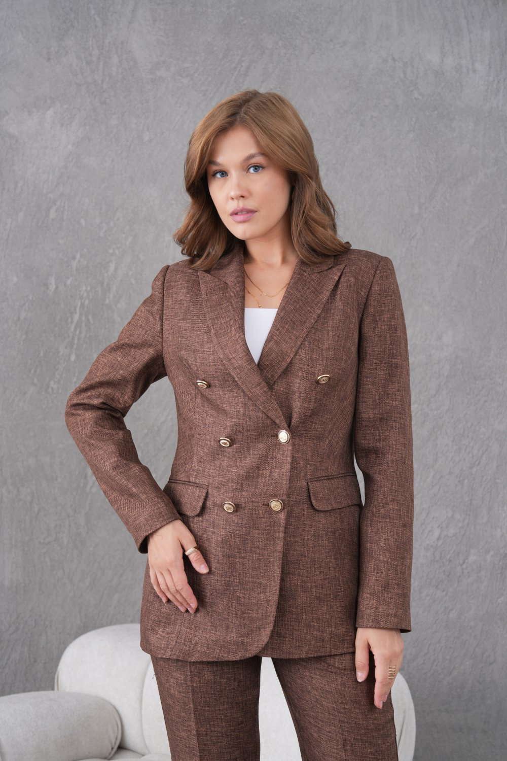 Wholesale Womens Brown Two-Piece Suit 