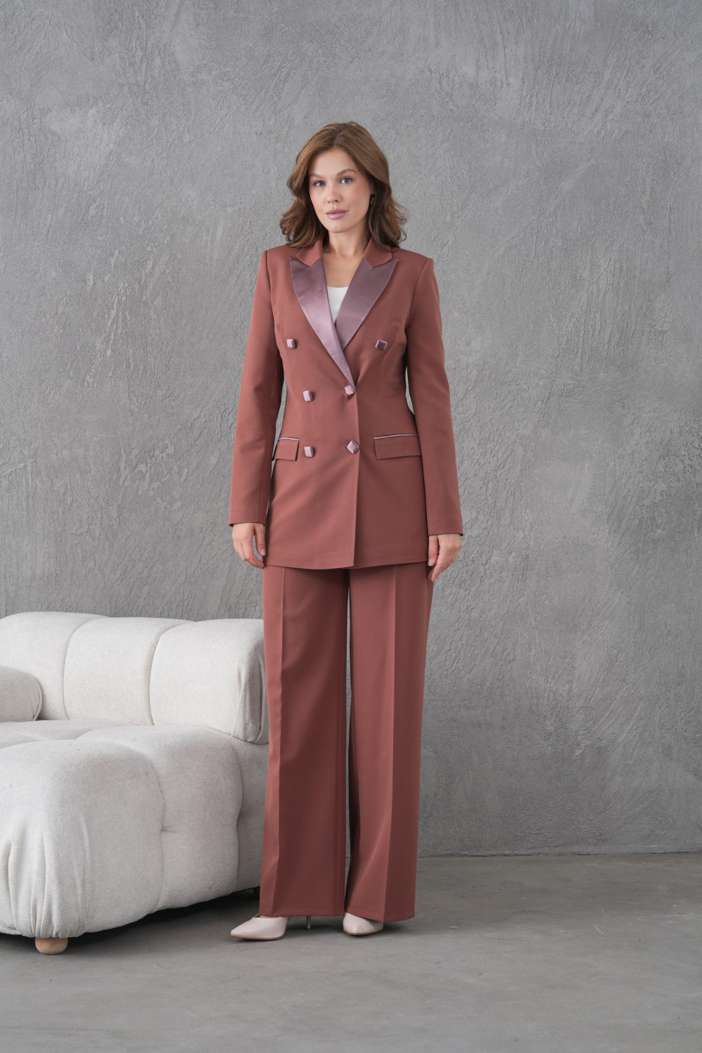 Wholesale Womens Brown Two-Piece Suit 